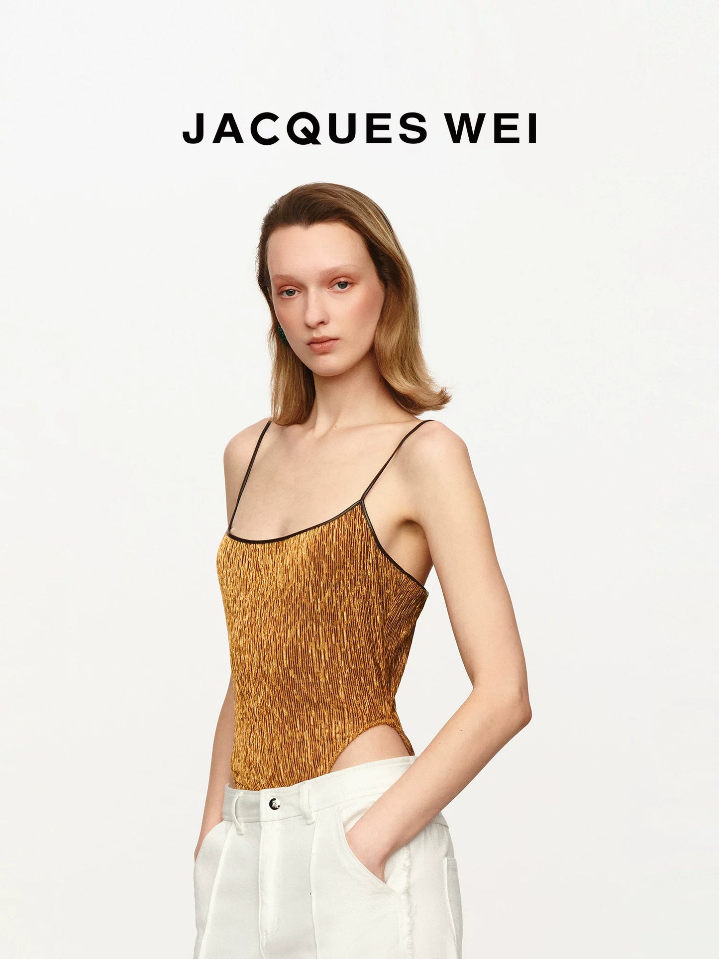 Silk-Velvet Paneled Bodysuit