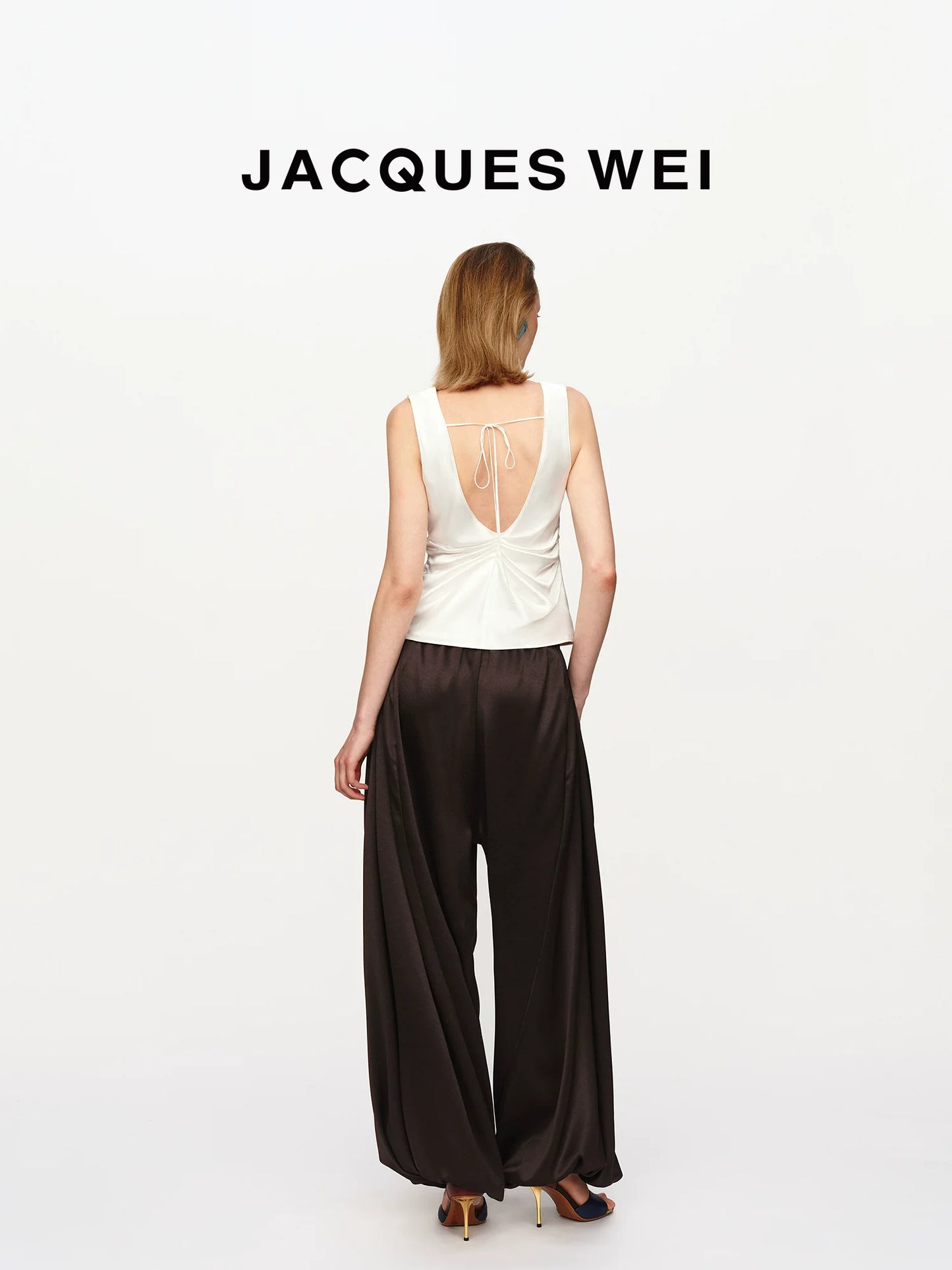 Water Drop Pendant Knit-Panel Camisole