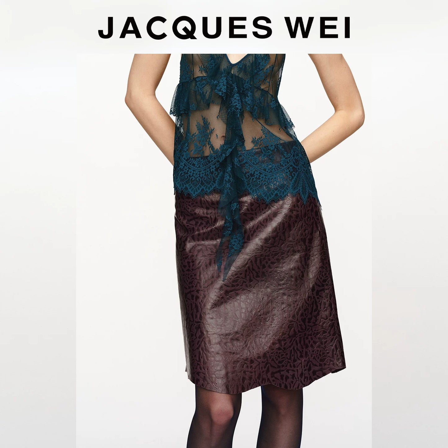Deep Purple Lambskin Leather Skirt