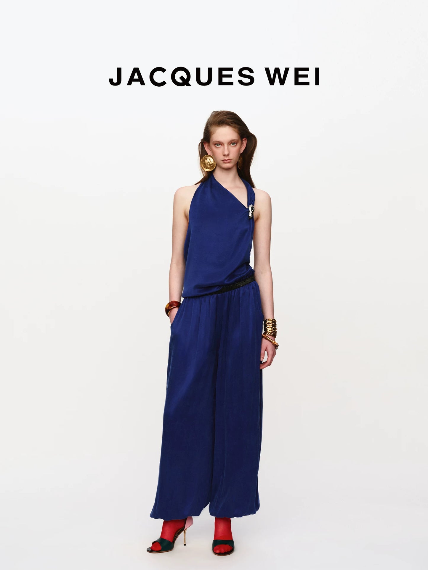 Sapphire Blue Draped Buckle Cami