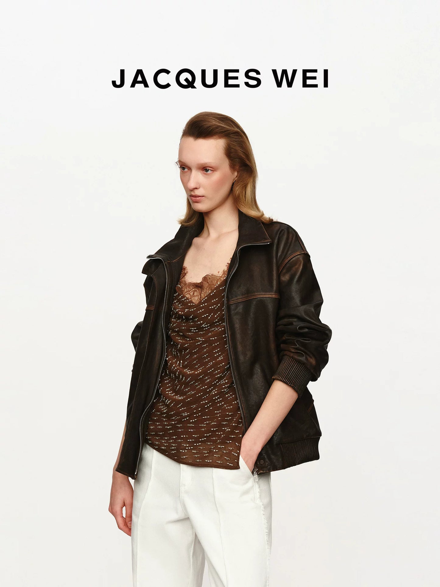 Dark Brown Vintage Distressed Leather Jacket