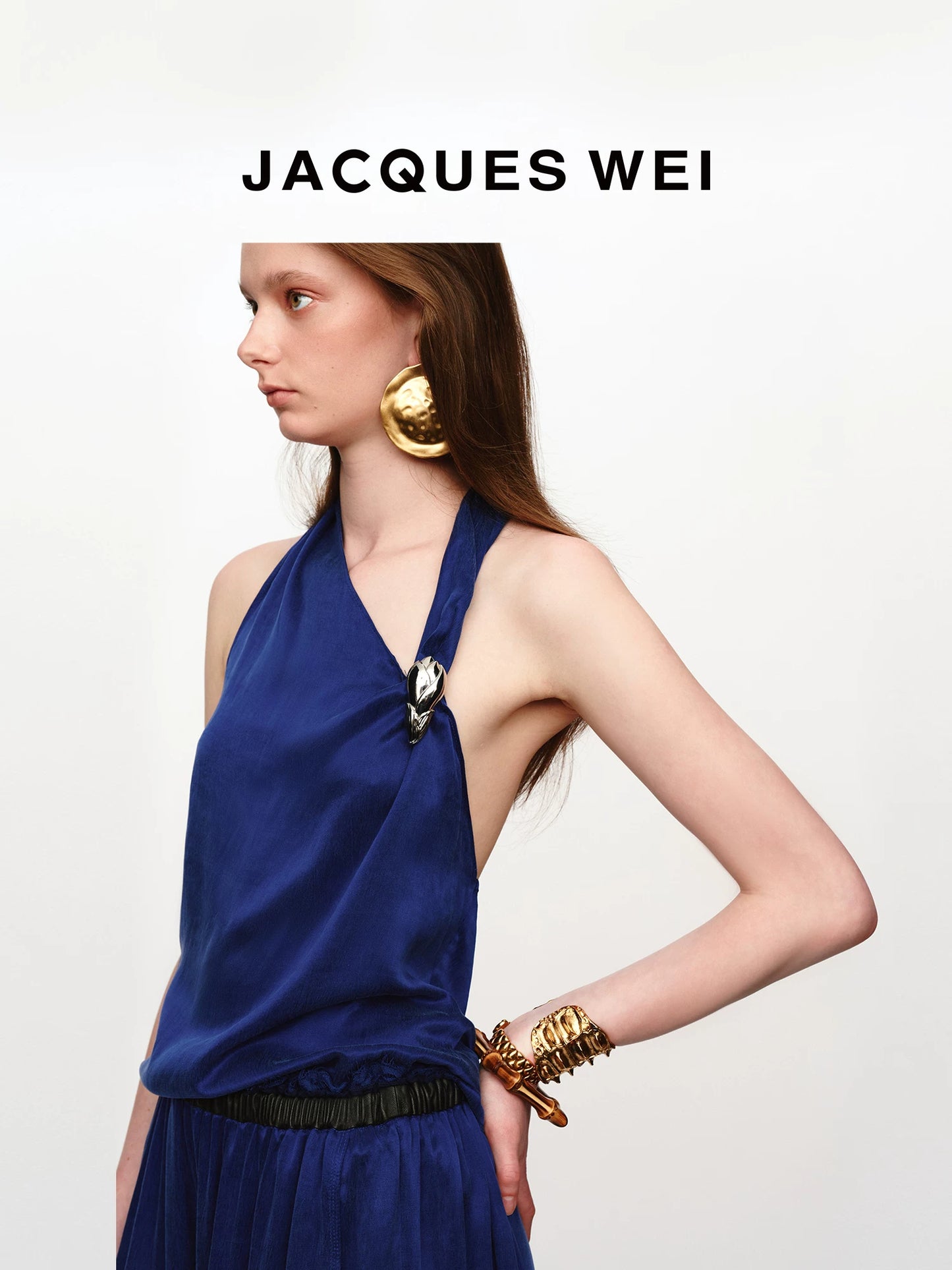 Sapphire Blue Draped Buckle Cami