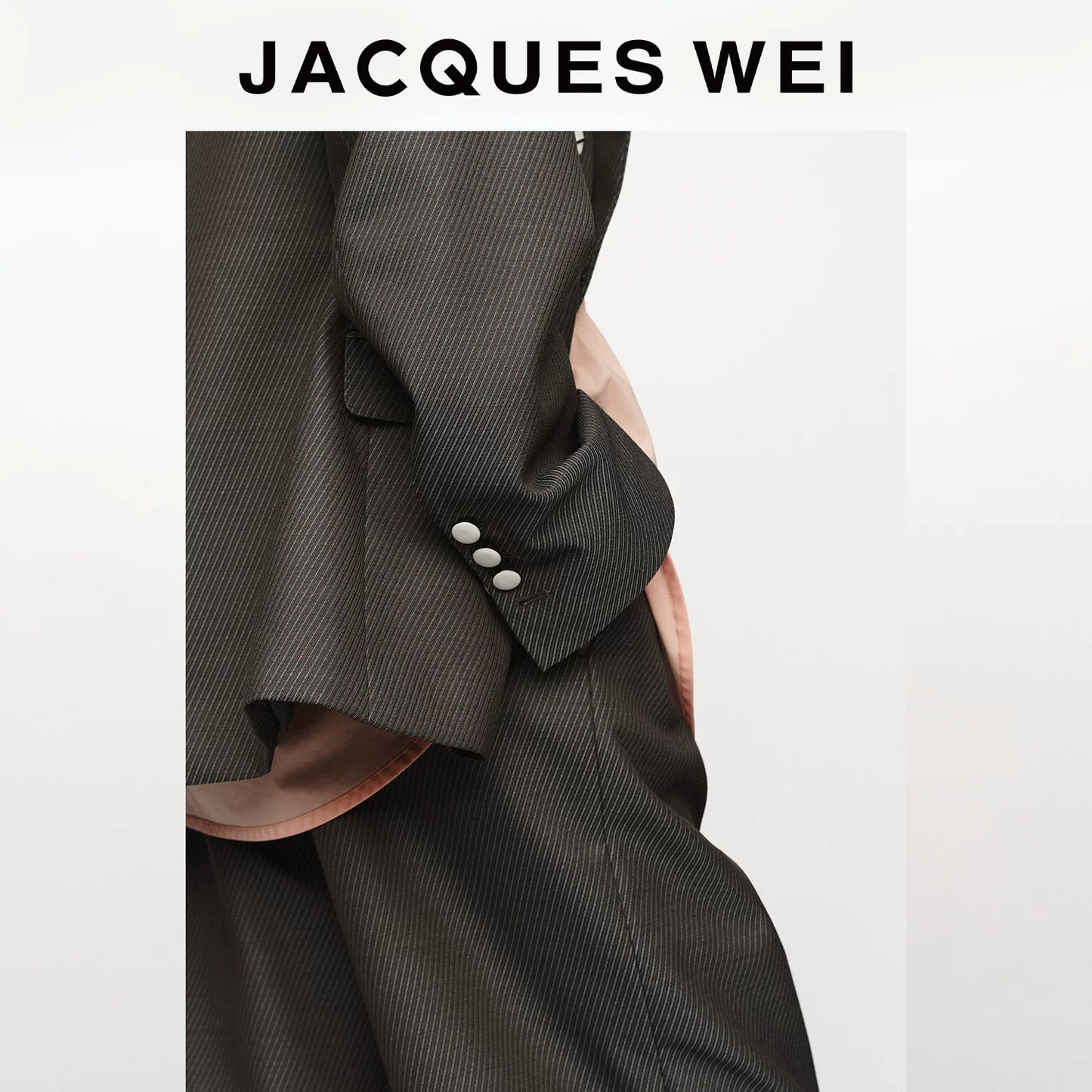 Pewter Grey Wool Blend Pinstripe Blazer
