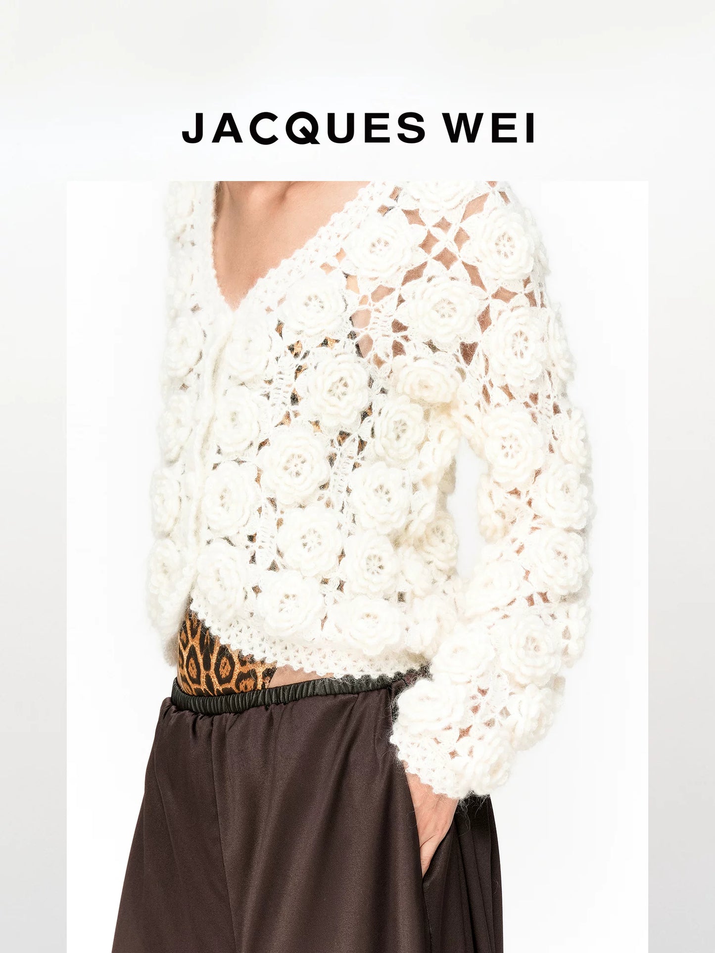Rose Floral Crochet Mohair Cardigan