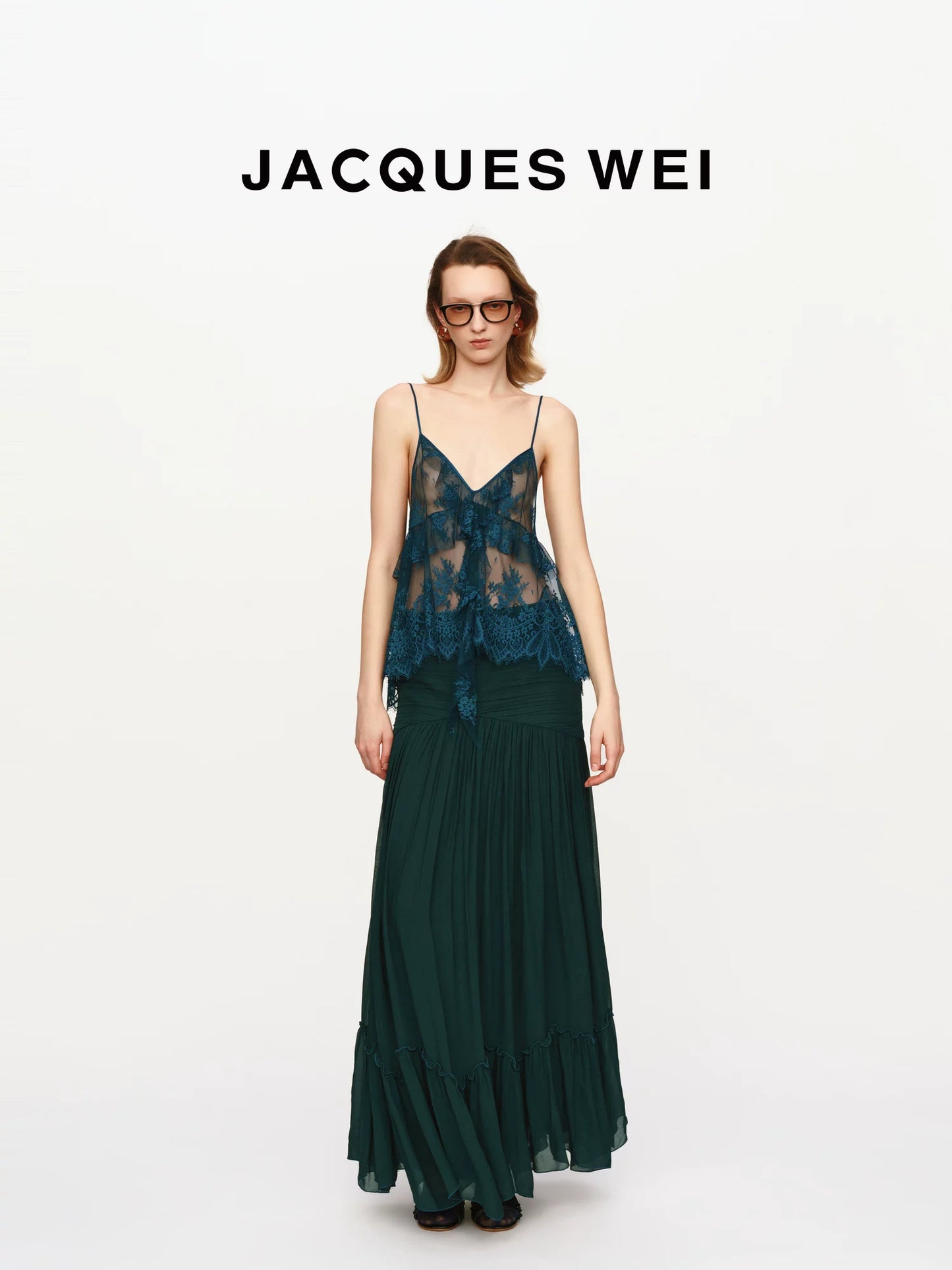 Pressed Pleat A-Line Midi Skirt