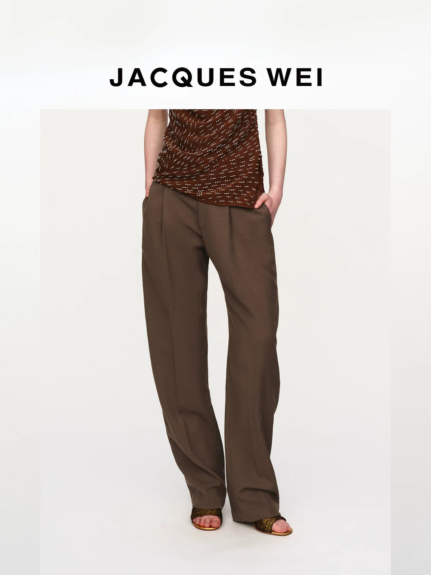 Dark Camel Tailored Trousers