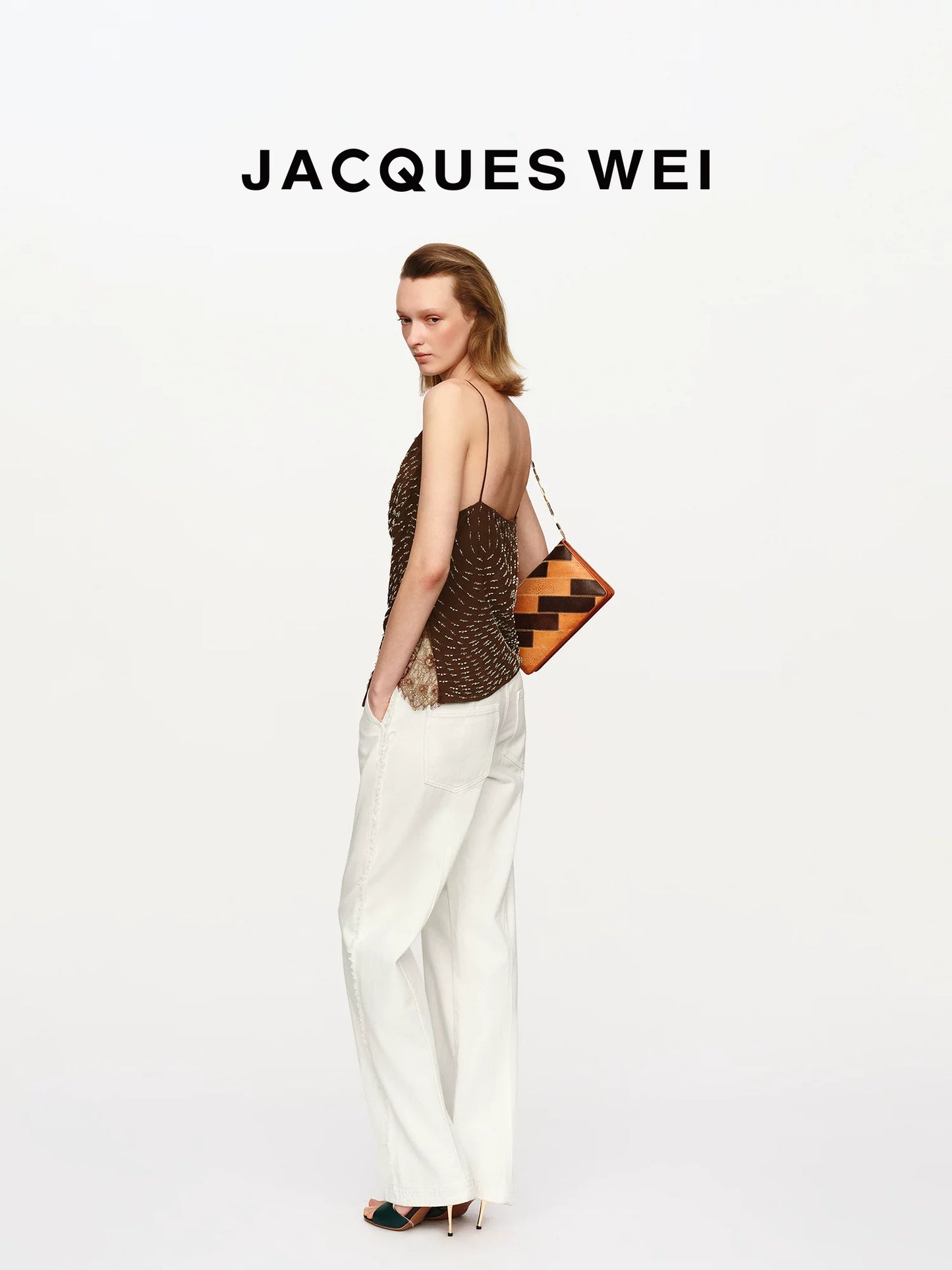 Beaded Lace Panel Silk Camisole