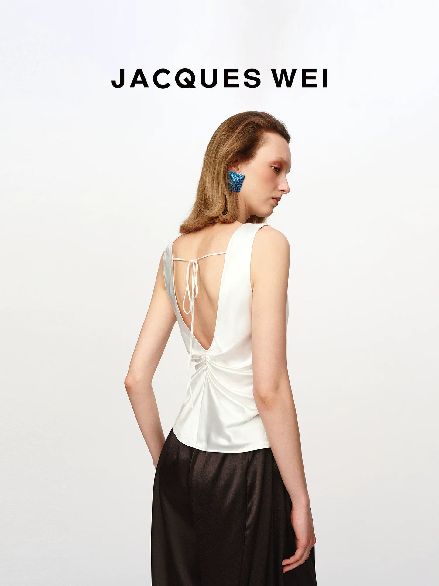 Water Drop Pendant Knit-Panel Camisole