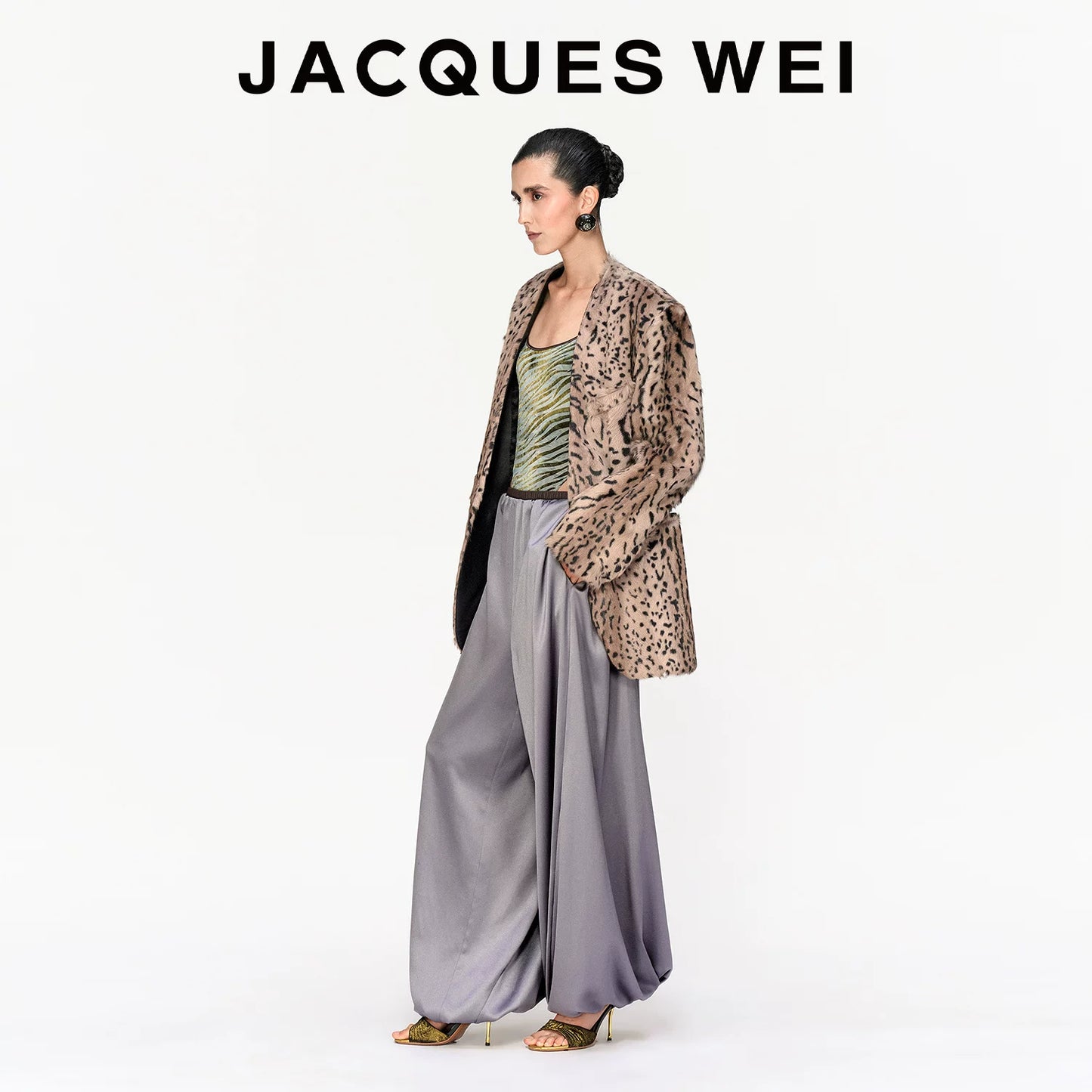 Ocelot Print Shearling Jacket