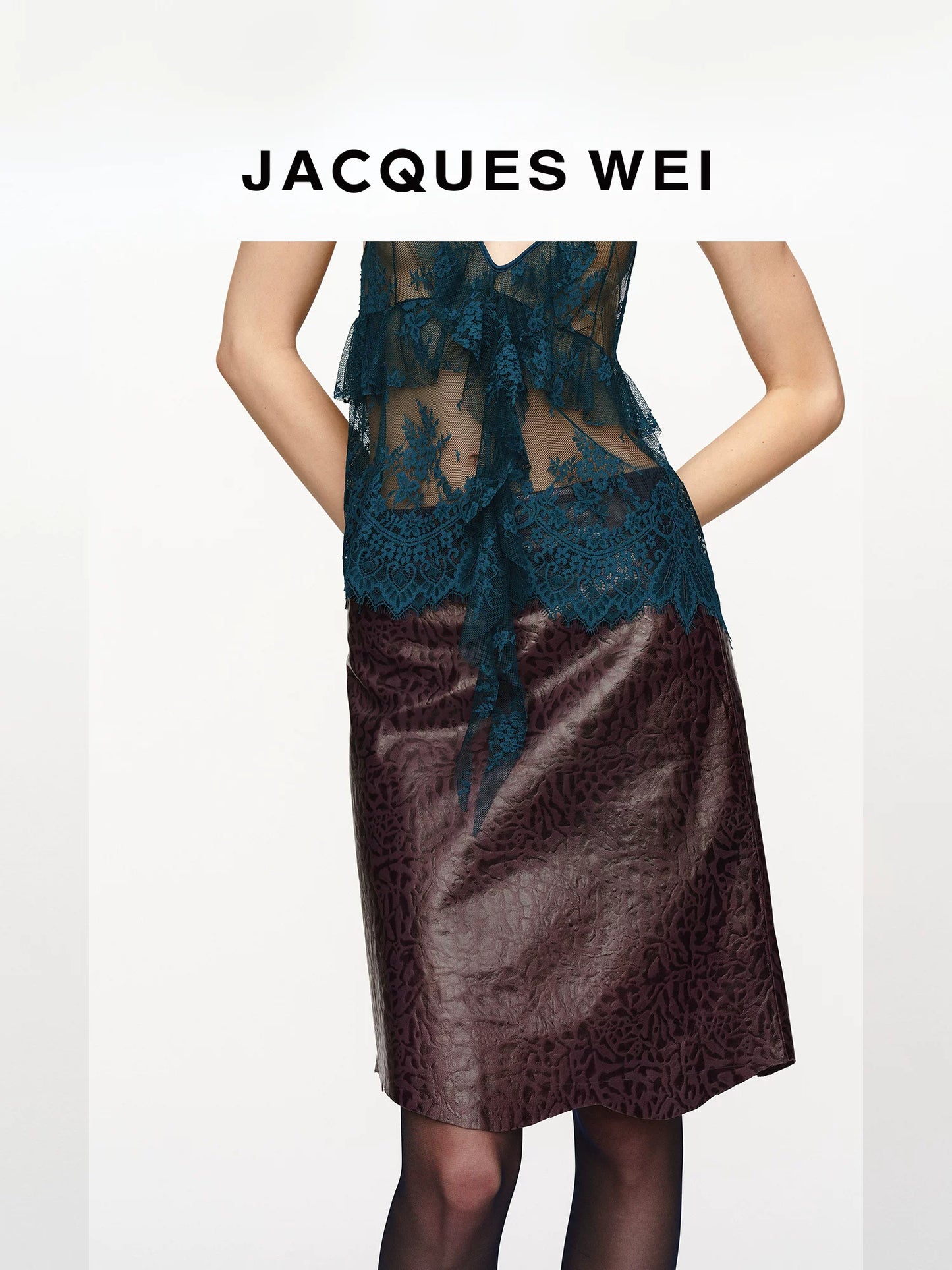 Deep Purple Lambskin Leather Skirt