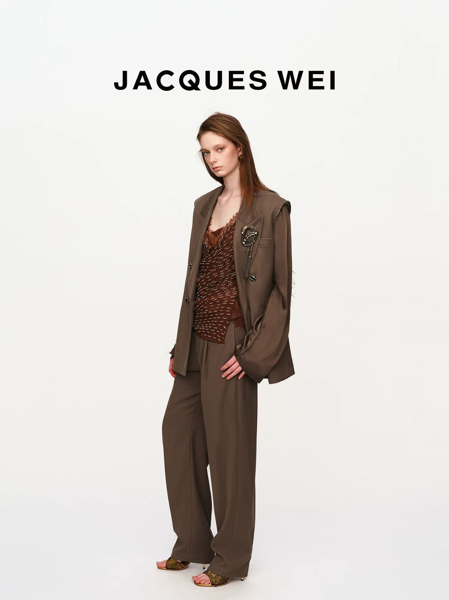 Dark Camel Tailored Trousers