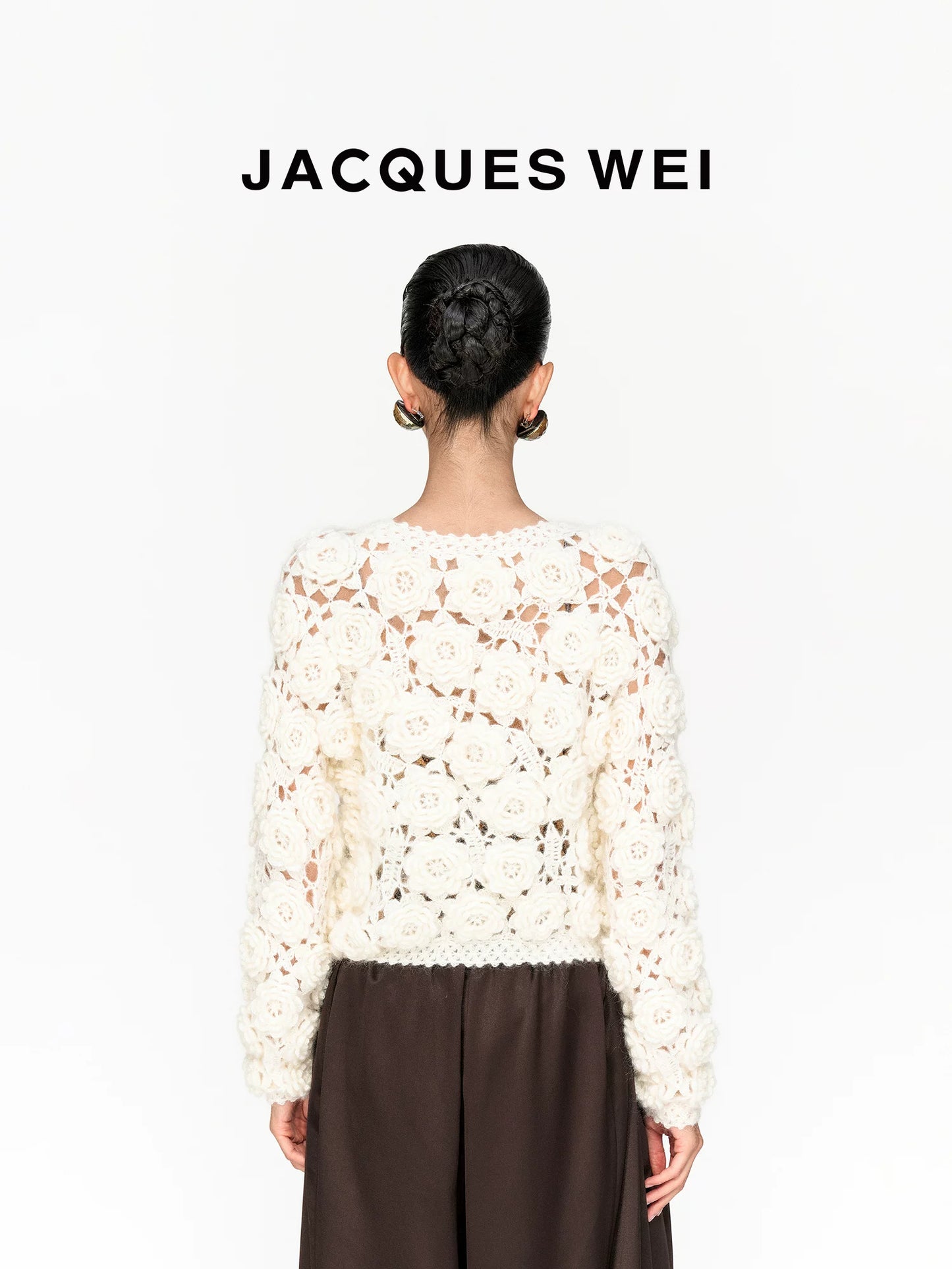 Rose Floral Crochet Mohair Cardigan