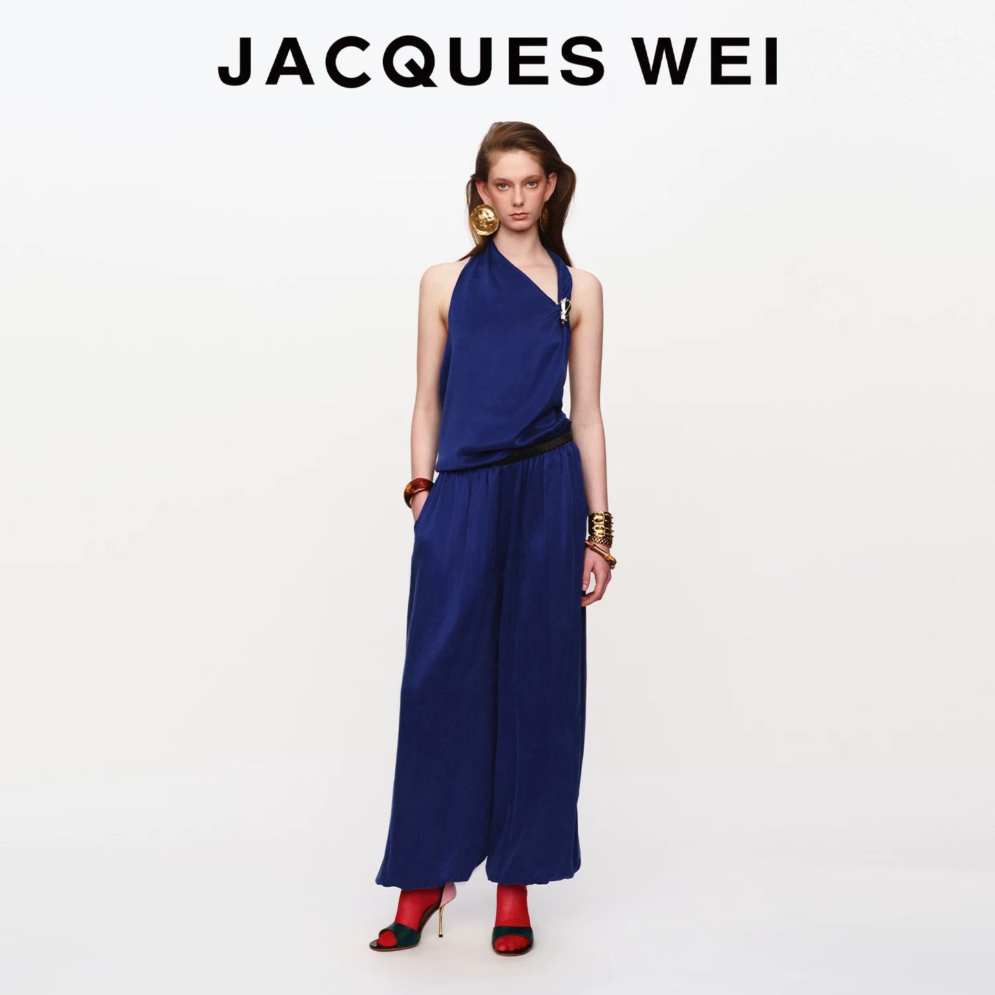 Sapphire Blue Draped Buckle Cami