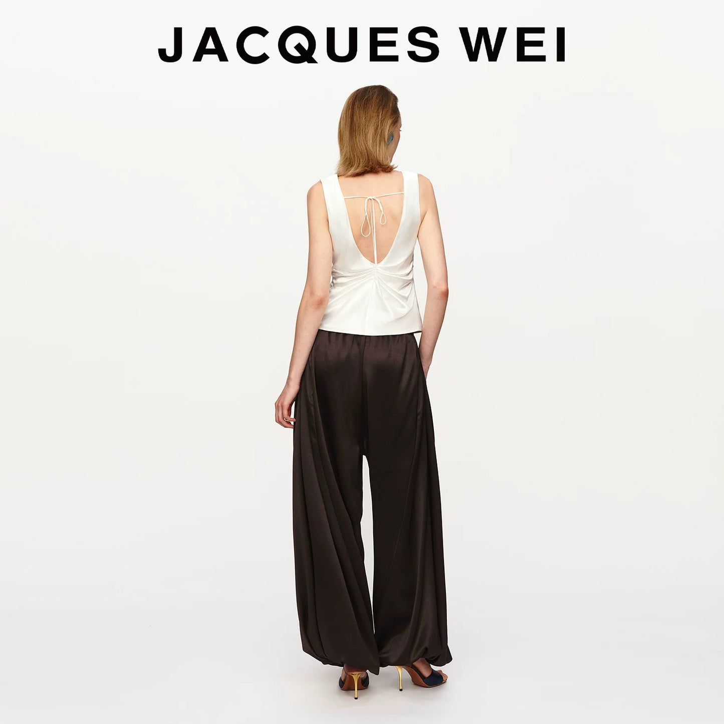 Water Drop Pendant Knit-Panel Camisole