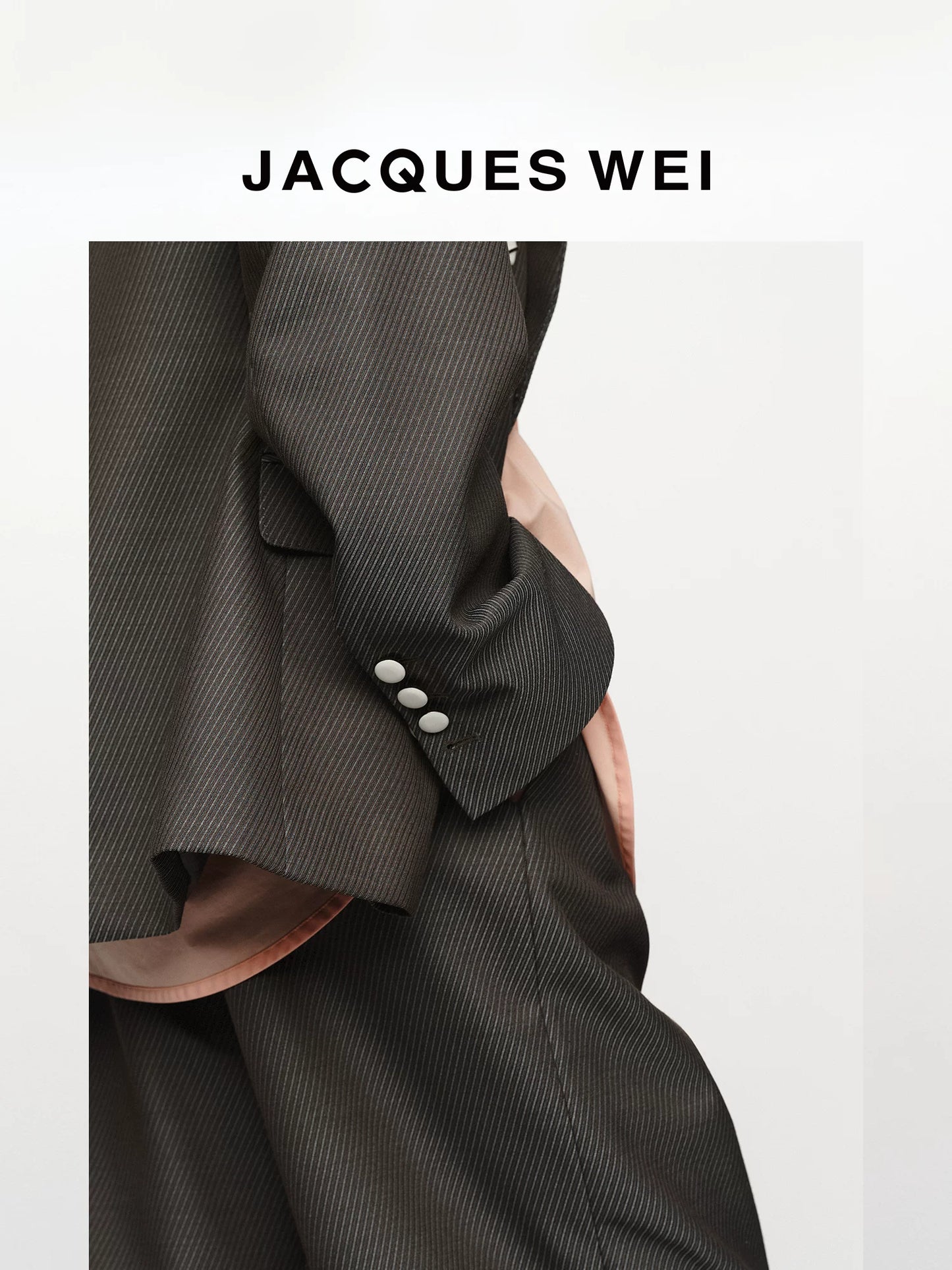 Pewter Grey Wool Blend Pinstripe Blazer