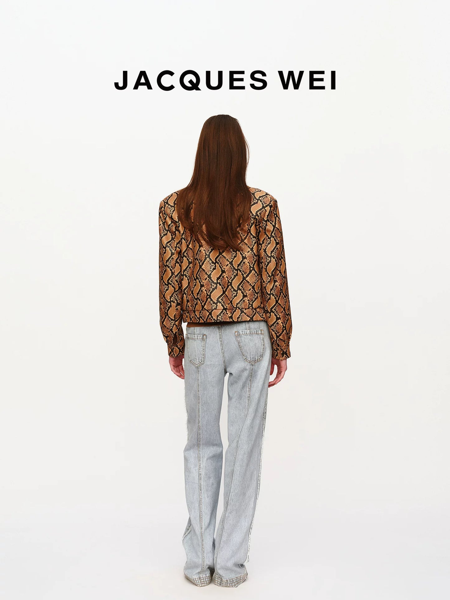 Snake Print Lambskin Cropped Jacket