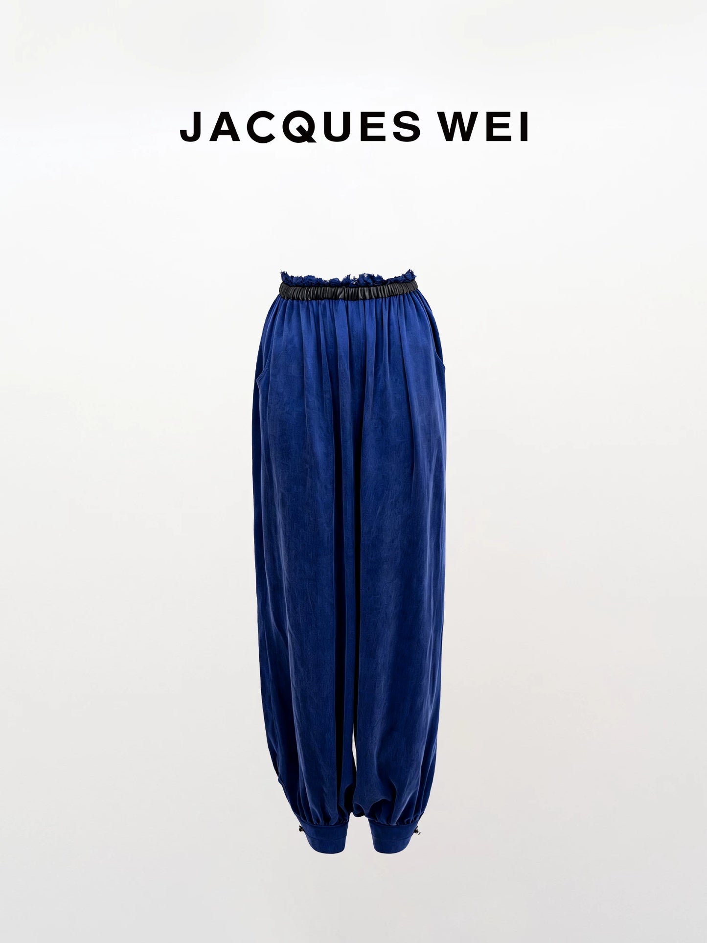 Sapphire Blue Pleated Lantern Pants
